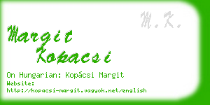 margit kopacsi business card